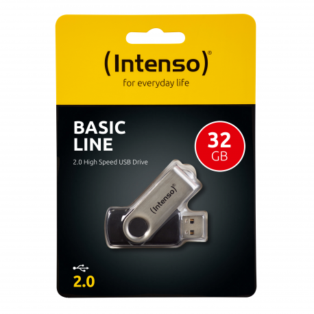 Intenso Basic Line - USB flash drive - 32 GB - USB 2.0 - black silver - 2