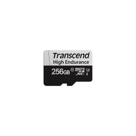 Transcend 350V - Flash memory card (SD adapter included) - 256 GB - UHS-I U3 / Class10 - microSDXC UHS-I - 0