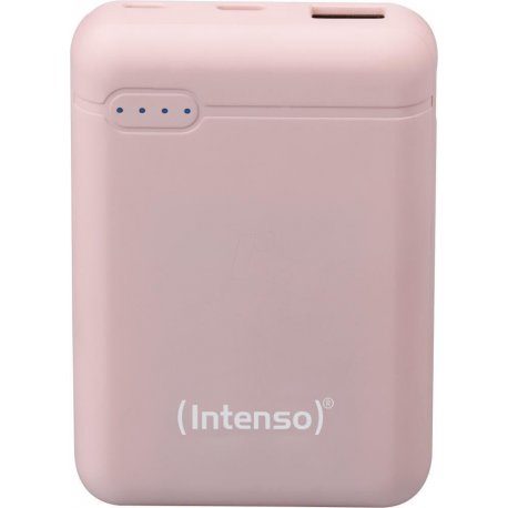 Intenso Powerbank XS5000 - Power bank - 5000 mAh - 2.1 A - 2 output connectors (USB, USB-C) - on cable: USB-C - rose - 0