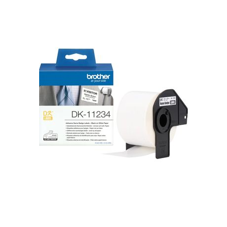 Brother DK11234 - Paper - self-adhesive - black on white - 60 x 86 mm 260 label(s) (1 roll(s) x 260) die cut labels - for Brother QL-1100, QL-1110NWB, QL-600B, QL-600G, QL-600R, QL-800, QL-810W, QL-820NWB - 1