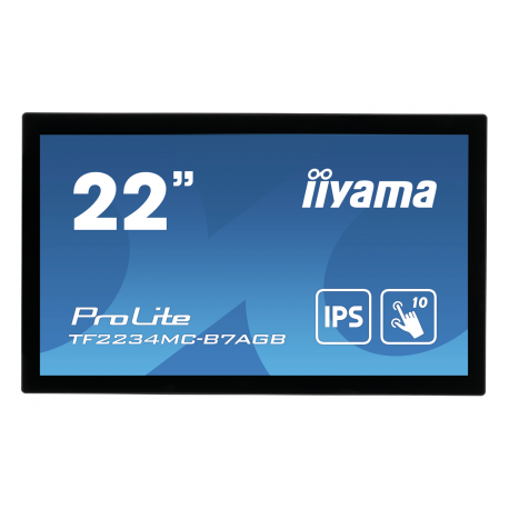 iiyama ProLite TF2234MC-B7AGB - LED monitor - 22" (21.5" viewable) - open frame - touchscreen - 1920 x 1080 Full HD (1080p) @ 60 Hz - IPS - 350 cd/m² - 1000:1 - 8 ms - HDMI, VGA, DisplayPort - black - 10