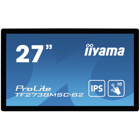 iiyama ProLite TF2738MSC-B2 - LED monitor - 27" - open frame - touchscreen - 1920 x 1080 Full HD (1080p) @ 60 Hz - A-MVA+ - 300 cd / m² - 3000:1 - 5 ms - HDMI, DVI, DisplayPort - speakers - black - 3