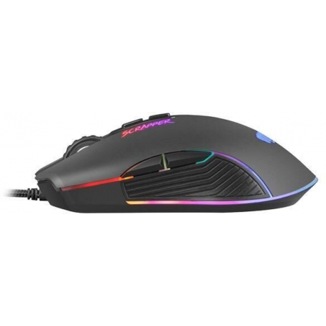 FURY Scrapper - Mouse - optical - 7 buttons - wired - USB 2.0 - matte black - 2