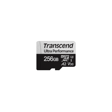 Transcend 340S - Flash memory card - 256 GB - A2 / Video Class V30 / UHS-I U3 / Class10 - microSDXC - 1