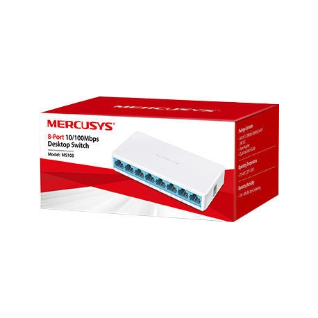 Mercusys MS108 - Switch - unmanaged - 8 x 10/100 - desktop - 1