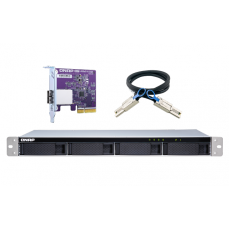 QNAP TL-R400S - Hard drive array - 4 bays (SATA-600) - SATA 6Gb/s (external) - rack-mountable - 1U - 0