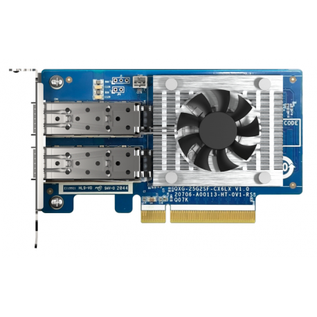 QNAP QXG-25G2SF-CX6 - Network adapter - PCIe 4.0 x8 low profile - 25 Gigabit SFP28 x 2 - for QNAP TS-H2490FU - 1