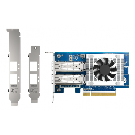 QNAP QXG-25G2SF-CX6 - Network adapter - PCIe 4.0 x8 low profile - 25 Gigabit SFP28 x 2 - for QNAP TS-H2490FU - 6