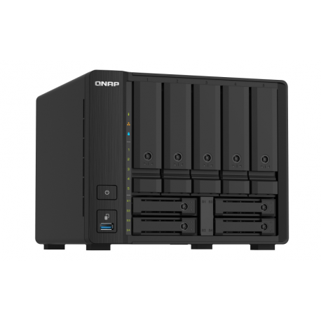QNAP TS-932PX - NAS server - 9 bays - SATA 6Gb/s - RAID 0, 1, 5, 6, 10, 50, JBOD, 5 hot spare, 6 hot spare, 60, 50 hot spare, 10 hot spare, 1 hot spare, 60 hot spare - RAM 4 GB - Gigabit Ethernet / 2.5 Gigabit Ethernet / 10 Gigabit Ethernet - iSCSI - 10