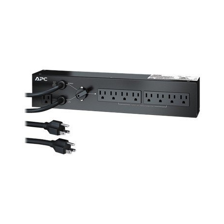 APC Service Bypass Panel - Power distribution unit (rack-mountable) - AC 120 V - 1500 VA - input: NEMA 5-15 - output connectors: 8 - black - for P / N: SCL400RMJ1U, SCL500RM1UNC, SMX1000C, SMX1500RM2UCNC, SMX750C, SRT5KRMXLW-TW - 0