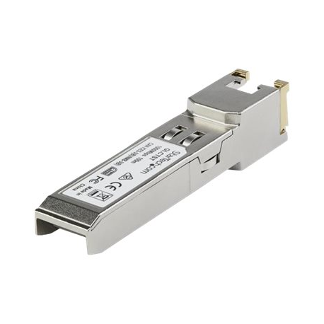 StarTech.com Dell EMC SFP-1G-T Compatible SFP Module, 1000BASE-T, SFP to RJ45 (Copper) Cat6 / Cat5e, 1GE Gigabit Ethernet SFP, RJ-45 (Copper) 100m, 1Gbps Mini GBIC Transceiver SFP Module - Lifetime Warranty (SFP1GTEMCST) - SFP (mini-GBIC) transceiver module (equivalent to: Dell EMC SFP-1G-T) - GigE - 1000Base-T - RJ-45 - up to 100 m - 1