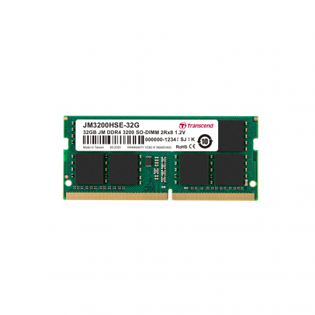 Transcend JetRAM - DDR4 - module - 32 GB - SO-DIMM 260-pin - 3200 MHz  /  PC4-25600 - CL22 - 1.2 V - unbuffered - non-ECC - 0