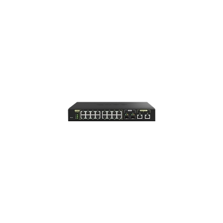 QNAP QSW-M2116P-2T2S - Switch - Managed - 16 x 100/1000/2.5G (PoE+) + 2 x 10 Gigabit SFP+ + 2 x 100/1000/2.5/5/10G (PoE++) - desktop, rack-mountable - PoE++ (280 W) - 0