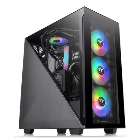 Thermaltake Divider 300 TG - Tempered Glass Edition - tower - ATX - no power supply (PS/2) - black - USB/Audio - 0