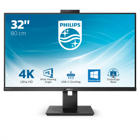 Philips P-line 329P1H - LED monitor - 32" (31.5" viewable) - 3840 x 2160 4K @ 60 Hz - IPS - 350 cd/m² - 1000:1 - 4 ms - 2xHDMI, DisplayPort, USB-C - speakers - black texture - 18