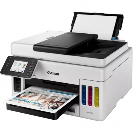 Canon MAXIFY GX6050 - Multifunction printer - colour - ink-jet - refillable - Legal (216 x 356 mm)/A4 (210 x 297 mm) (original) - A4/Legal (media) - up to 24 ipm (printing) - 350 sheets - USB 2.0, LAN, Wi-Fi(n), USB host - 0