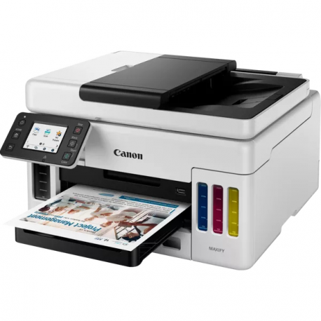 Canon MAXIFY GX6050 - Multifunction printer - colour - ink-jet - refillable - Legal (216 x 356 mm)/A4 (210 x 297 mm) (original) - A4/Legal (media) - up to 24 ipm (printing) - 350 sheets - USB 2.0, LAN, Wi-Fi(n), USB host - 1