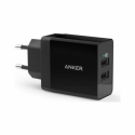 Anker PowerPort 2 - Power adapter - 24 Watt - 4.8 A - 2 output connectors (USB) - black