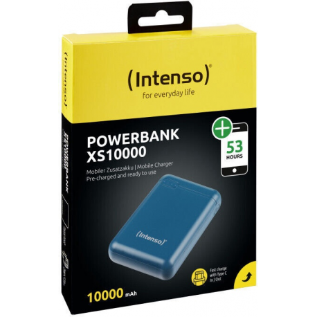 Intenso XS10000 - Power bank - 10000 mAh - 3.1 A - 2 output connectors (USB, USB-C) - petrol - 3