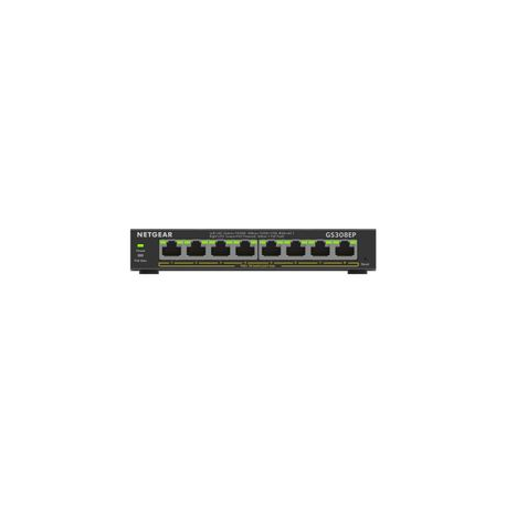 NETGEAR Plus GS308EP - Switch - smart - 8 x 10/100/1000 (PoE+) - desktop, wall-mountable - PoE+ (62 W) - 0