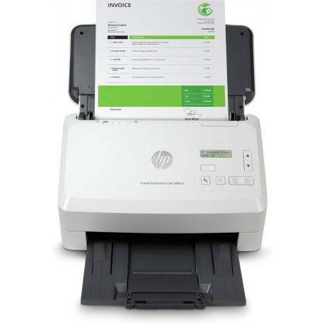 HP ScanJet Enterprise Flow 5000 s5 - Document scanner - CMOS / CIS - Duplex - 216 x 3100 mm - 600 dpi x 600 dpi - up to 65 ppm (mono) / up to 65 ppm (colour) - ADF (80 sheets) - up to 7500 scans per day - USB 3.0 - 0