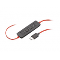 Poly - Headset cable - USB-C (M) to stereo mini jack (F) - for Blackwire C3210 USB-C, C3215 USB-C, C3220 USB-C, C3225 USB-C
