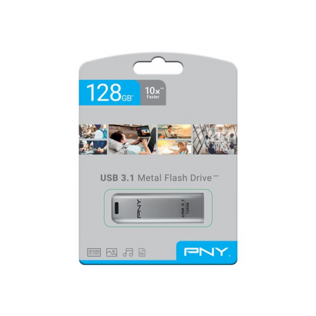PNY Elite Steel - USB flash drive - 128 GB - USB 3.1 - 5