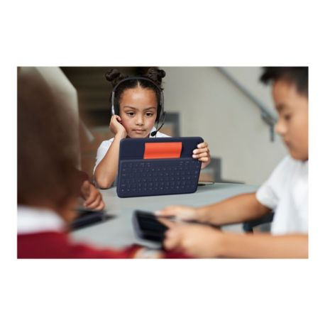 Logitech Rugged Combo 3 - Keyboard and folio case - Apple Smart connector - classic blue - for Apple 10.2-inch iPad (7th generation, 8th generation) - 16