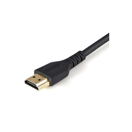 StarTech.com 1m (3ft) HDMI Cable with Locking Screw, 4K 60Hz HDR 10, High Speed HDMI 2.0 Monitor Cable with Locking Screw Connector for Secure Connection, HDMI Cable with Ethernet, M / M - Adjustable M3.0 Screw (HDMM1MLS) - Premium High Speed HDMI with Ethernet cable - HDMI male to HDMI male locking - 1 m - black - 4K60Hz (3840 x 2160) support - 3