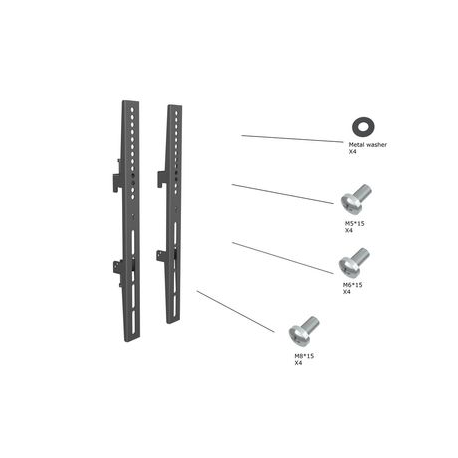 Multibrackets M Pro Series - Mounting kit (2 fixed arms) - steel - black - rail mount - 1
