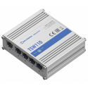 Teltonika TSW100 - Switch - unmanaged - 5 x 10/100/1000 - DIN rail mountable, surface-mountable - Passive PoE - DC power