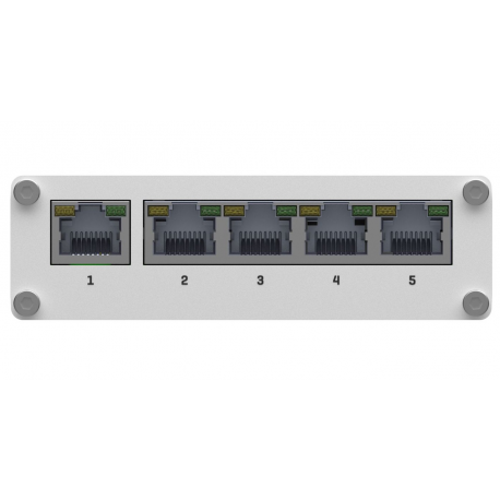 Teltonika TSW100 - Switch - unmanaged - 5 x 10/100/1000 - DIN rail mountable, surface-mountable - Passive PoE - DC power - 4