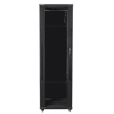 Lanberg - Rack cabinet - with 4 cooling fans - 230 V - black, RAL 9004 - 42U - 19" - 2