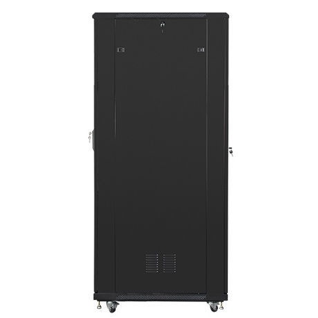Lanberg - Rack cabinet - with 4 cooling fans - 230 V - black, RAL 9004 - 42U - 19" - 3