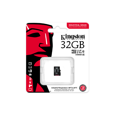 Kingston Industrial - Flash memory card - 32 GB - A1 / Video Class V30 / UHS-I U3 / Class10 - microSDHC UHS-I - 2