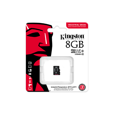 Kingston Industrial - Flash memory card - 8 GB - A1 / Video Class V30 / UHS-I U3 / Class10 - microSDHC UHS-I - 2