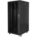 Lanberg - Rack - cabinet - with 2 cooling fans - 230 V - black, RAL 9004 - 27U - 19"