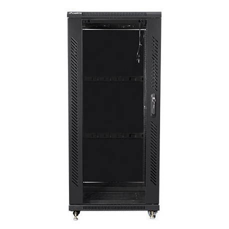 Lanberg - Rack - cabinet - with 2 cooling fans - 230 V - black, RAL 9004 - 27U - 19" - 1