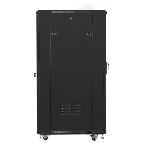 Lanberg - Rack - cabinet - with 2 cooling fans - 230 V - black, RAL 9004 - 27U - 19" - 4