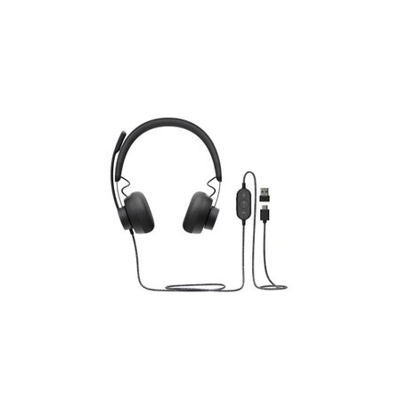 Logitech Zone Wired MSFT Teams - Headset - on-ear - wired - USB-C - graphite - Certified for Microsoft Teams - 0