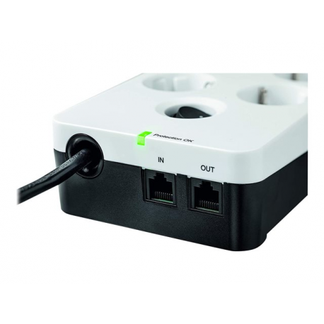 Eaton Protection Box 8 USB Tel@ Din - Surge protector - AC 220-250 V - 2500 Watt - output connectors: 8 - white - 1