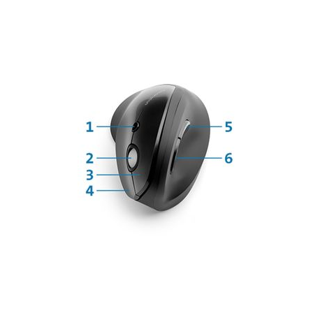 Kensington Pro Fit Ergo Vertical Wireless Mouse - Vertical mouse - ergonomic - right-handed - 6 buttons - wireless - 2.4 GHz - USB wireless receiver - black - 13