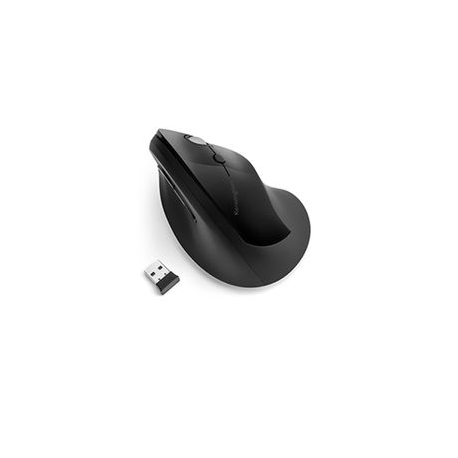 Kensington Pro Fit Ergo Vertical Wireless Mouse - Vertical mouse - ergonomic - right-handed - 6 buttons - wireless - 2.4 GHz - USB wireless receiver - black - 14
