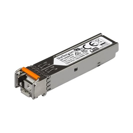 StarTech.com MSA Uncoded SFP Module, 1000BASE-BX, 1 Gigabit Ethernet Bi-Directional (BiDi) Fiber Single Strand SFP Transceiver (SMF), LC 10km , Mini GBIC Transceiver SFP Module, Downstream - Lifetime Warranty (SFP1000BXDST) - SFP (mini-GBIC) transceiver module - GigE - 1000Base-BX - LC single-mode - up to 10 km - 1310 (RX)  /  1490 (TX) nm - 1