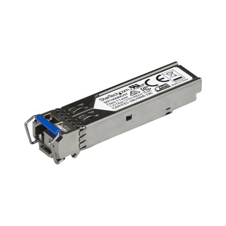 StarTech.com MSA Uncoded SFP Module, 1000BASE-BX, 1 Gigabit Ethernet Bi-Directional (BiDi) Fiber Single Strand SFP Transceiver (SMF), LC 10km , Mini GBIC Transceiver SFP Module, Upstream - Lifetime Warranty (SFP1000BXUST) - SFP (mini-GBIC) transceiver module - GigE - 1000Base-BX - LC single-mode - up to 10 km - 1310 (TX)  /  1490 (RX) nm - 1