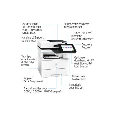 HP LaserJet Enterprise MFP M528dn - Multifunction printer - B / W - laser - Legal (216 x 356 mm) (original) - A4 / Legal (media) - up to 43 ppm (copying) - up to 43 ppm (printing) - 650 sheets - USB 2.0, Gigabit LAN, USB 2.0 host - 8