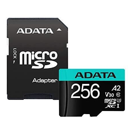 ADATA Premier Pro V30S - Flash memory card (SD adapter included) - 256 GB - A2 / Video Class V30 / UHS-I U3 / Class10 - microSDXC UHS-I - 2