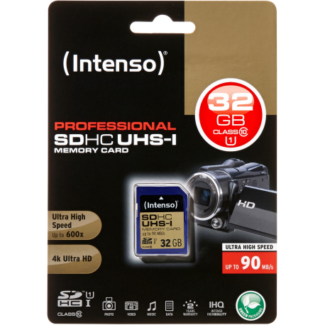 Intenso Premium - Flash memory card - 32 GB - UHS Class 1 / Class10 - SDHC UHS-I - 1