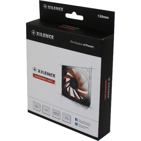 Xilence Performance C Series XPF120.R.PWM - Case fan - 120 mm - black, red - 1