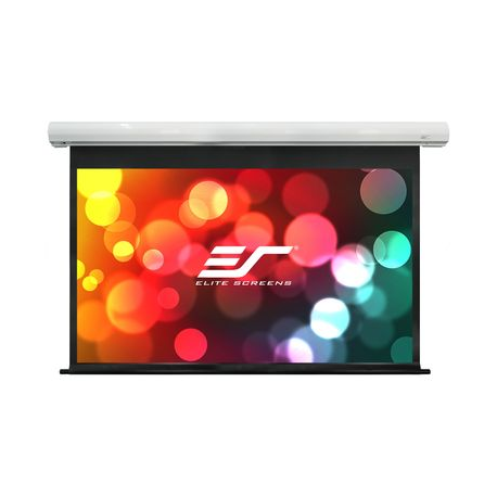 Elite Screens Saker Series - Projection screen - ceiling mountable, wall mountable - motorised - 110 V - 120" (305 cm) - 16:9 - MaxWhite FG - white - 2